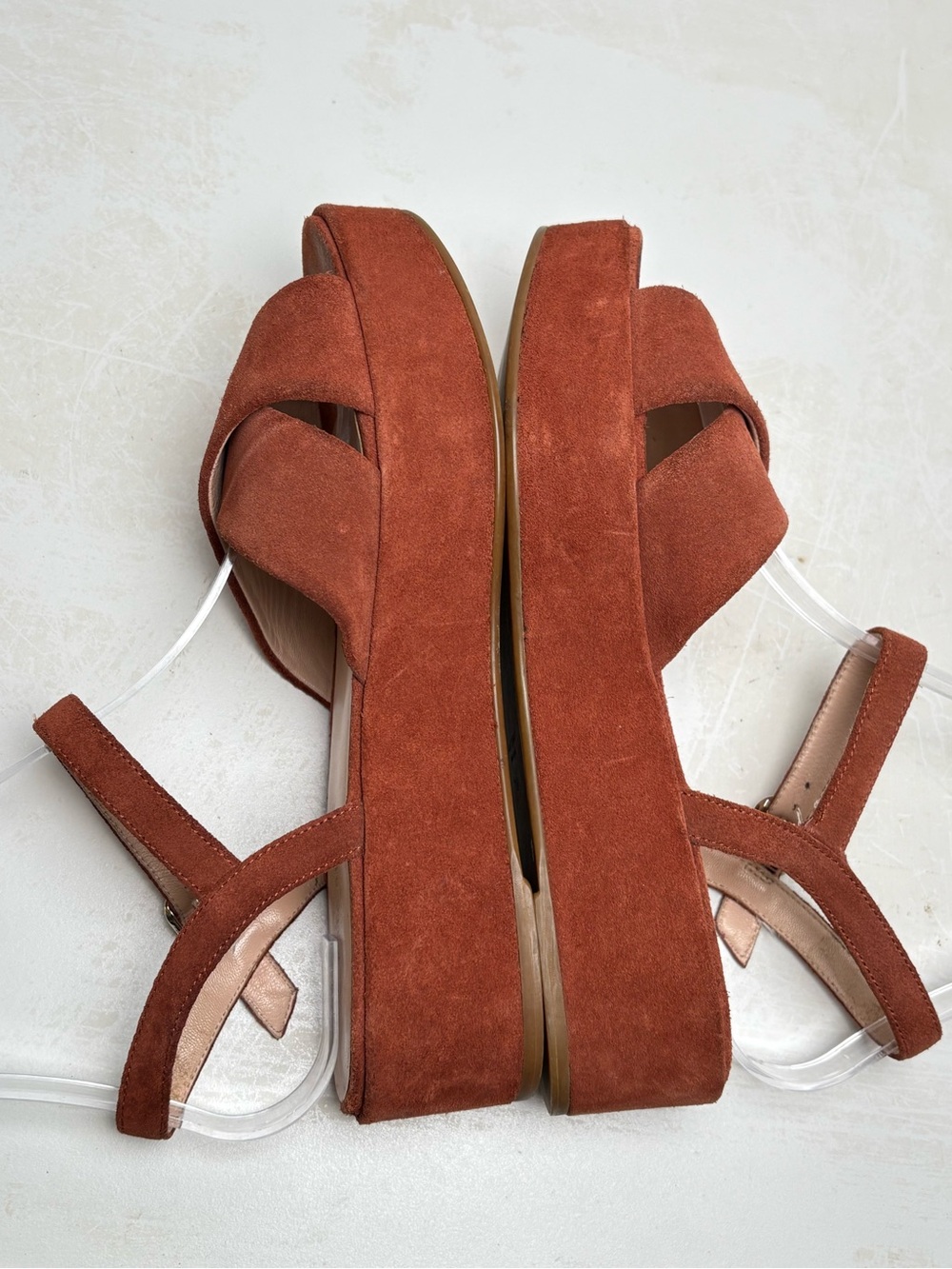 Kate Spade Bunton Suede Flatform Sandals Brown / Dark Tawny 7.5 - Picture 9 of 16